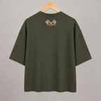 Men’s Oversized Racing Graphic Drop Shoulder Tee – Olive Green