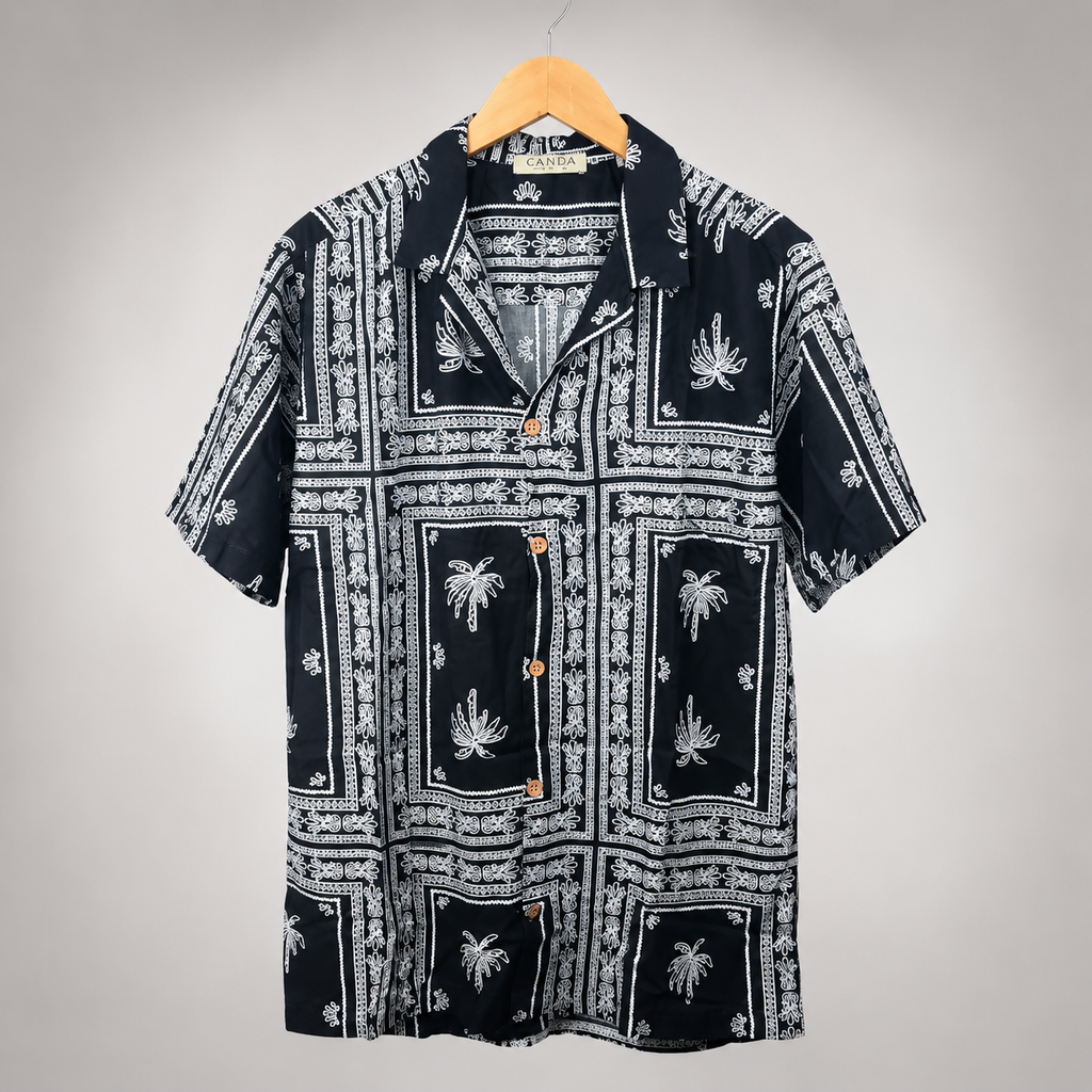 Premium Tee Black Bandana Print Camp