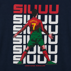 Oversized Ronaldo SIUU Drop Shoulder Tee – Navy Blue