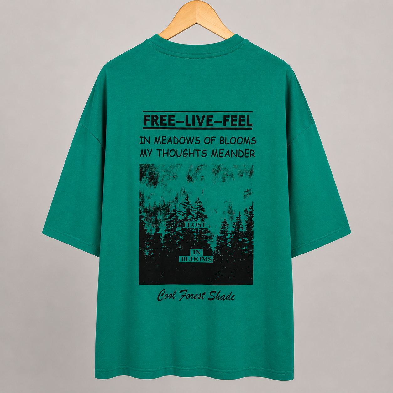 Men’s Oversized Graphic Drop Shoulder Tee – Lost In Nature
