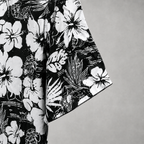 Premium Tee Black & White Floral Printed
