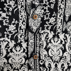 Premium Tee Black & White Paisley Printed