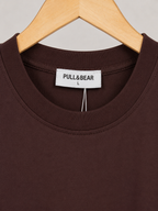 Brown Oversized Drop Shoulder Graphic Tee for Men