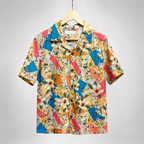 Men’s Tropical Floral Printed Half Sleeve Shirt – Multicolor