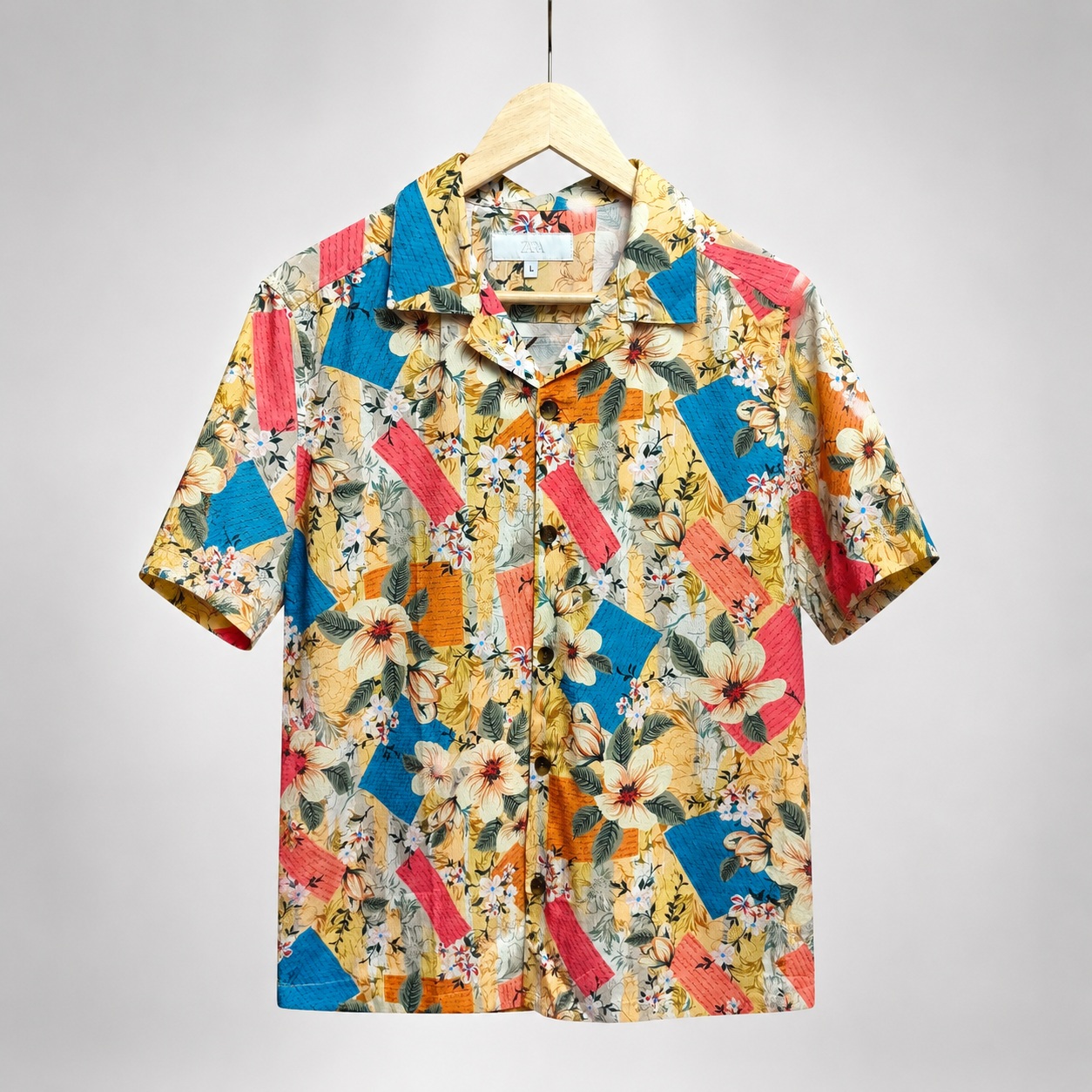 Men’s Tropical Floral Printed Half Sleeve Shirt – Multicolor