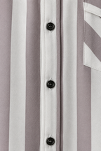Men’s White & Taupe Striped Short Sleeve-Vintage Light Taupe