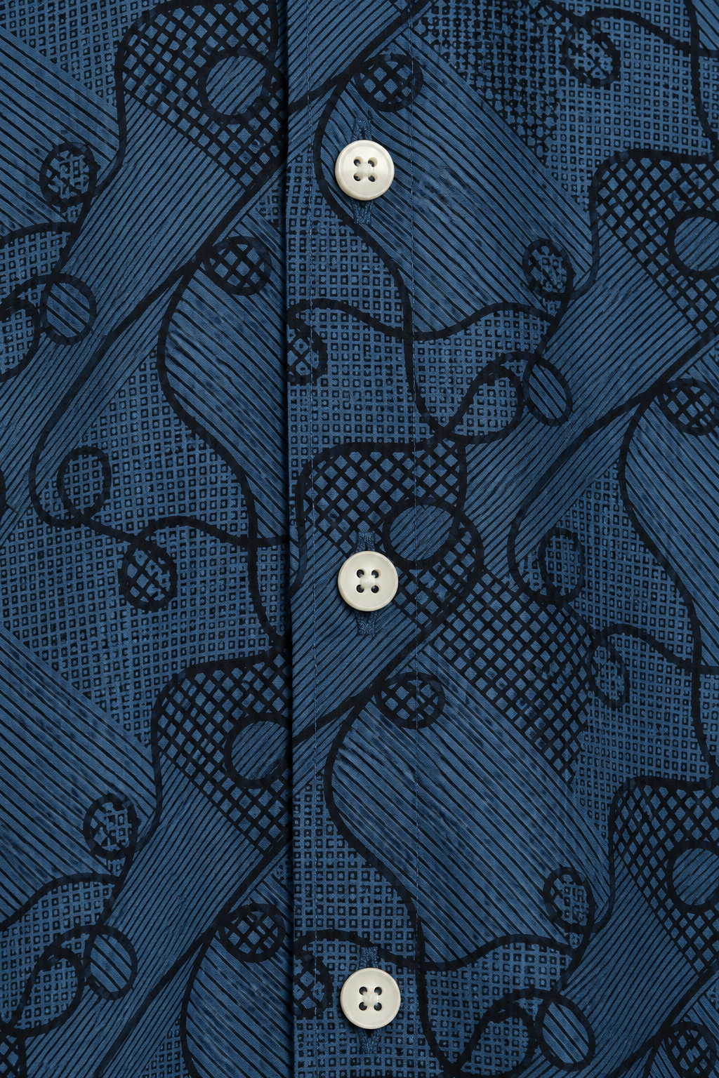 Men's Blue Abstract Print Slim Fit Shirt-Slate Blue