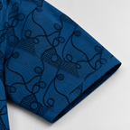 Men's Blue Abstract Print Slim Fit Shirt-Slate Blue