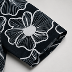 Men's Black & White Floral Regular Fit-Midnight Lotus
