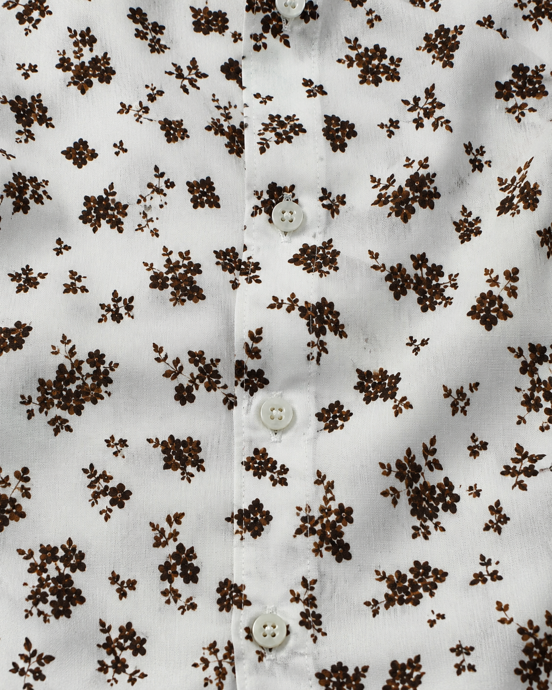 Men's White Floral Short Sleeve-Ivory Floral