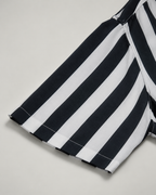 Men’s Black and White Striped Short Sleeve-Monaco Tuxedo