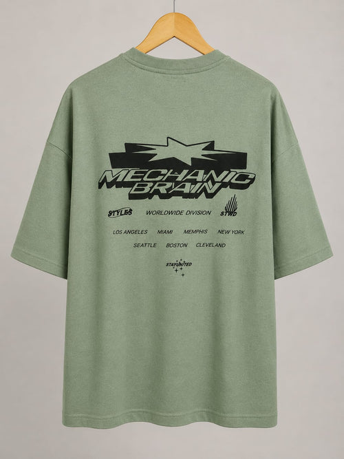 Mechanic Brain Oversized Graphic T-Shirt