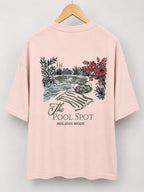 Oversized Drop Shoulder Pool Graphic Tee