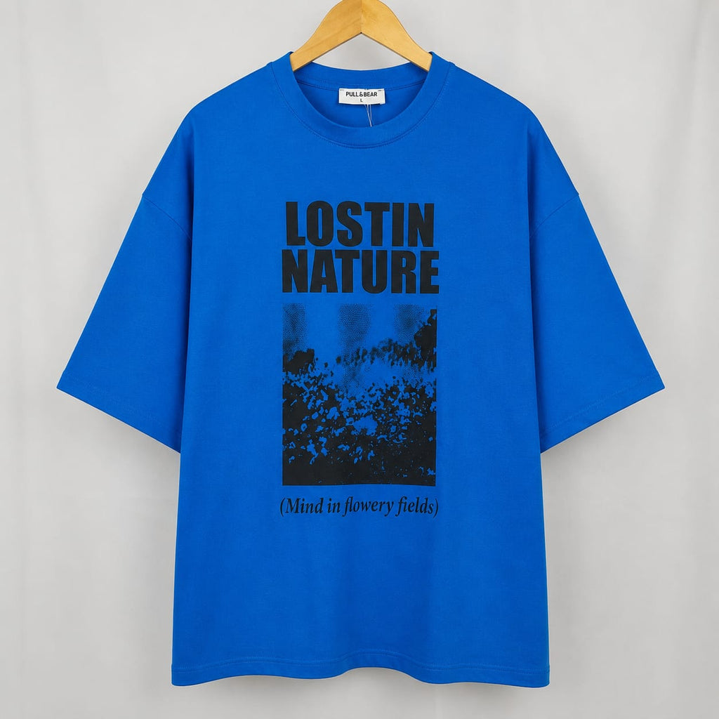 Men’s Oversized Graphic Drop Shoulder Tee – Lost In Nature