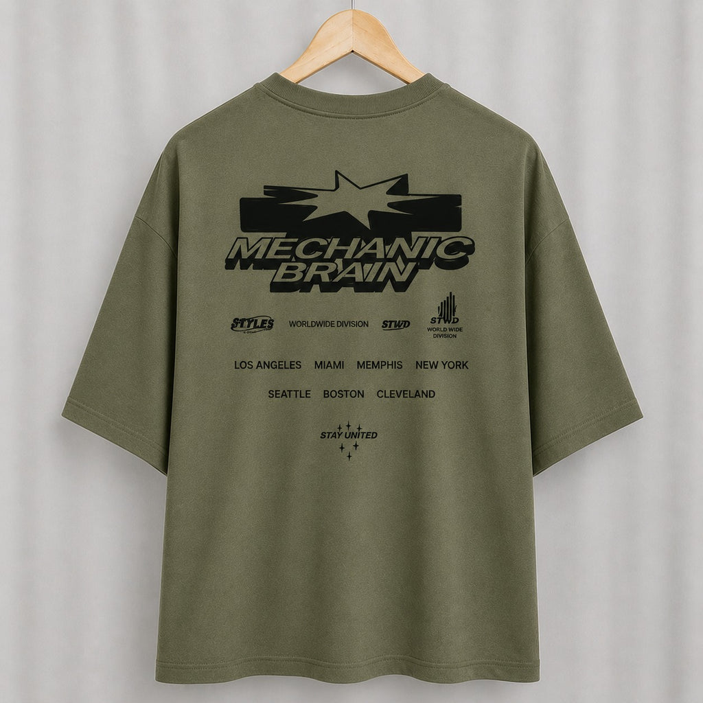 Mechanic Brain Oversized Graphic T-Shirt