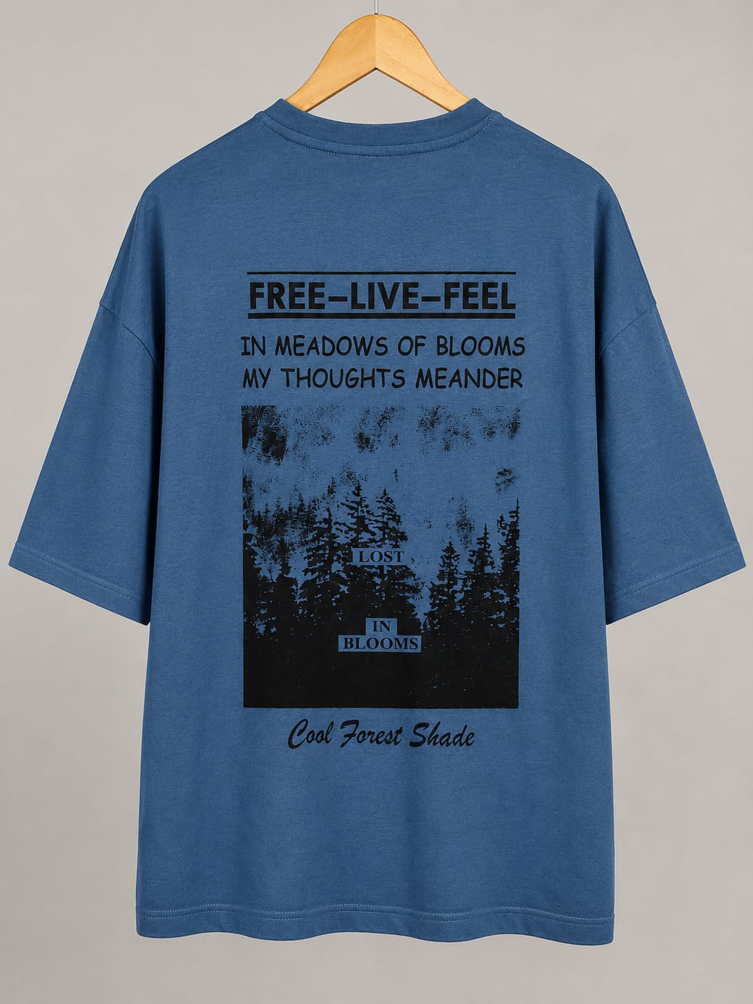 Men’s Oversized Graphic Drop Shoulder Tee – Lost In Nature