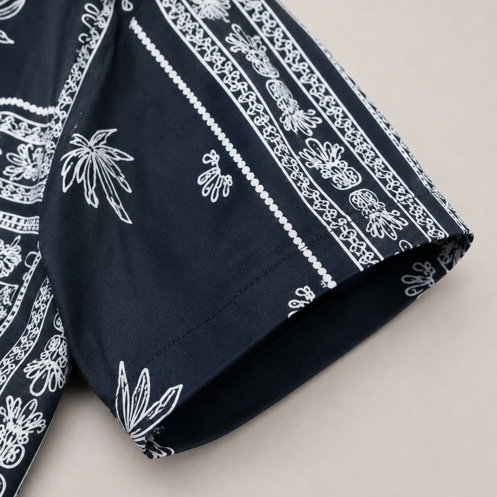 Premium Tee Black Bandana Print Camp