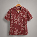 Premium Tee Shirt Maroon Floral