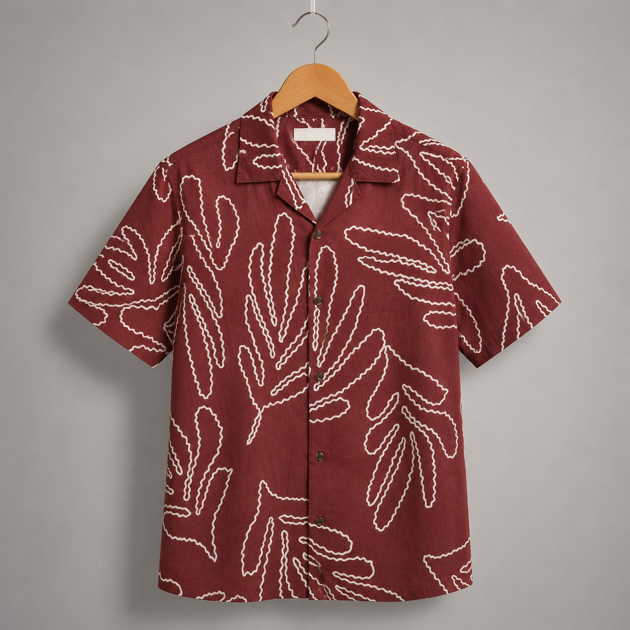 Premium Tee Shirt Maroon Floral