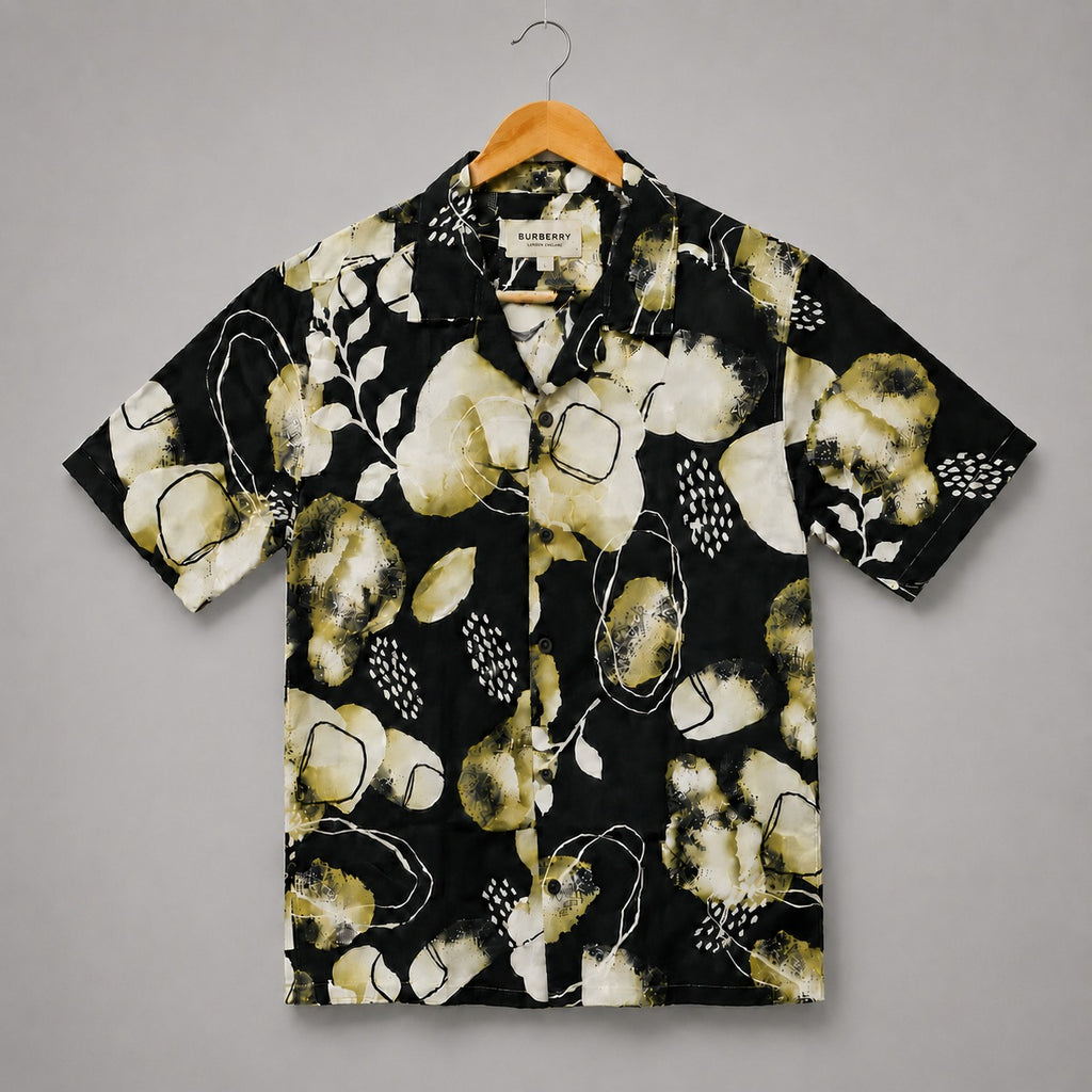 Premium Tee Gold & White Botanical
