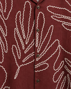 Premium Tee Shirt Maroon Floral