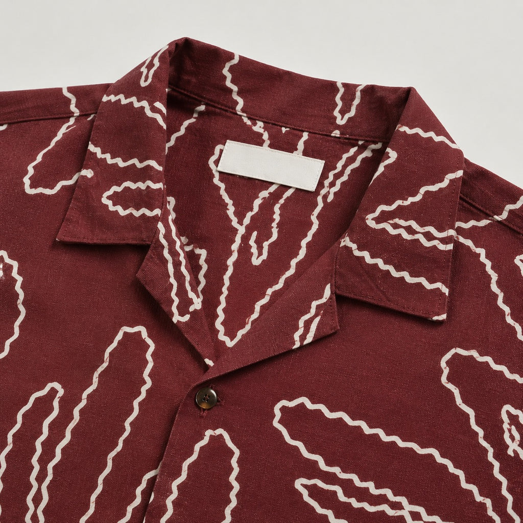 Premium Tee Shirt Maroon Floral
