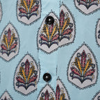 Premium Tee Ivory Sky Blue Botanical