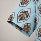 Premium Tee Ivory Sky Blue Botanical