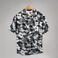Premium Tee Black & White Floral Printed