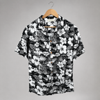 Premium Tee Black & White Floral Printed