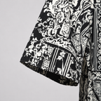 Premium Tee Black & White Paisley Printed