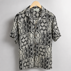 Premium Tee Black & White Paisley Printed