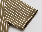 Men’s Vertical Stripe Zip Polo T-Shirt – Olive Brown